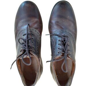 Johnson & Murphy Oxford Dress Shoes Mens Size 10.5 Laced Saddle Shoes Leather